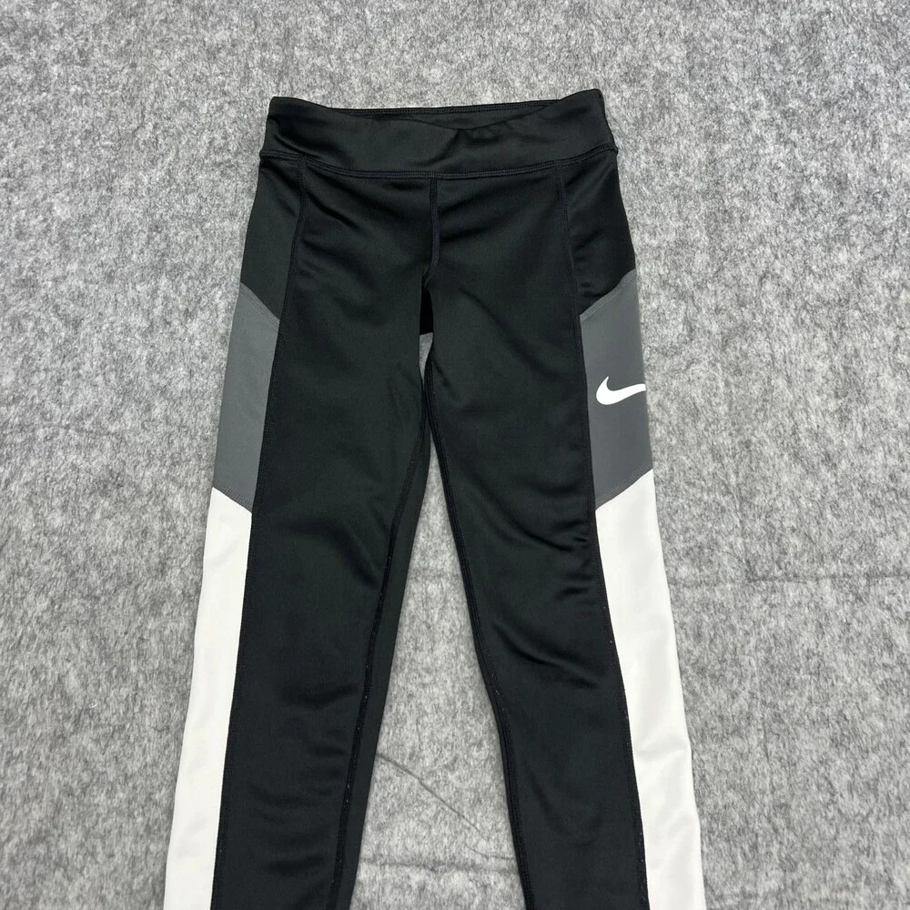 Nike Dri-Fit Tights Girls Small Tight Fit Athletic Trophy Gym Training Workout